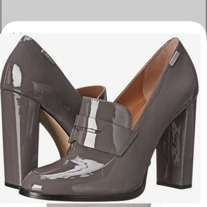 Calvin Klein Patent Leather Gray Heels